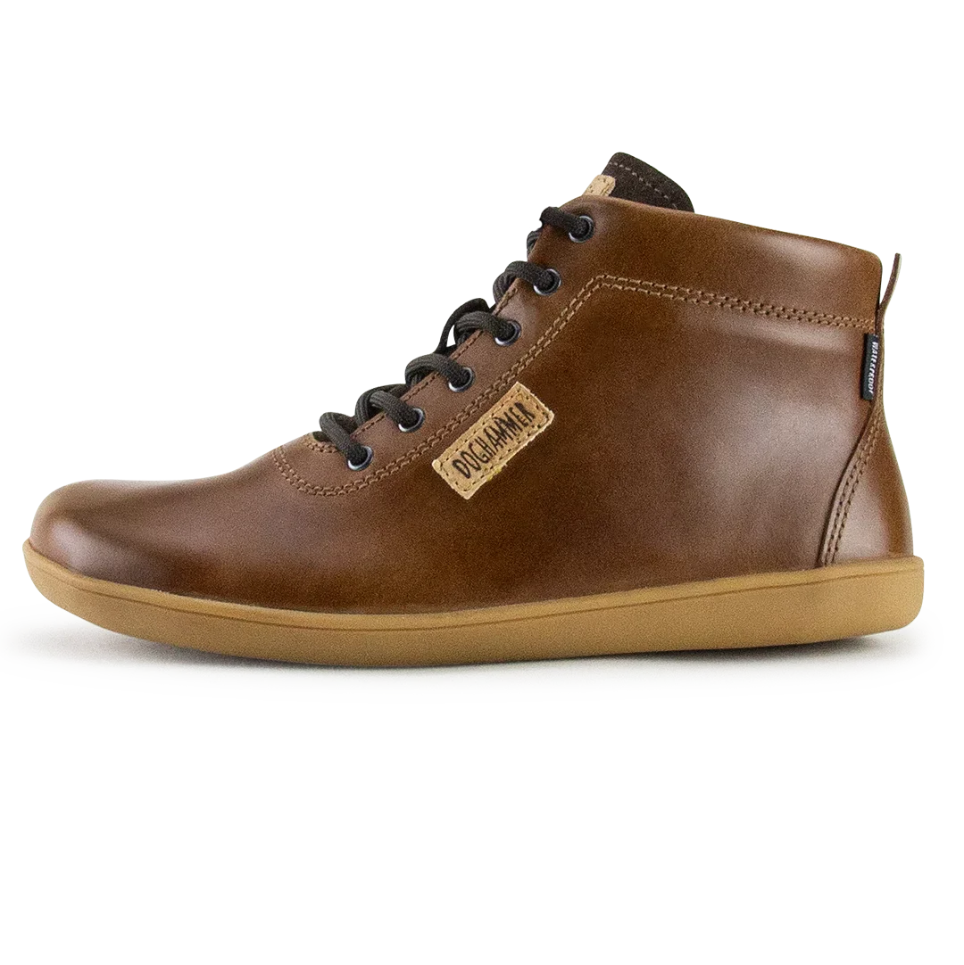 Doghammer Terrar Leather High WP | brown - wasserdichte Barfußschuhe, barefoot shoe