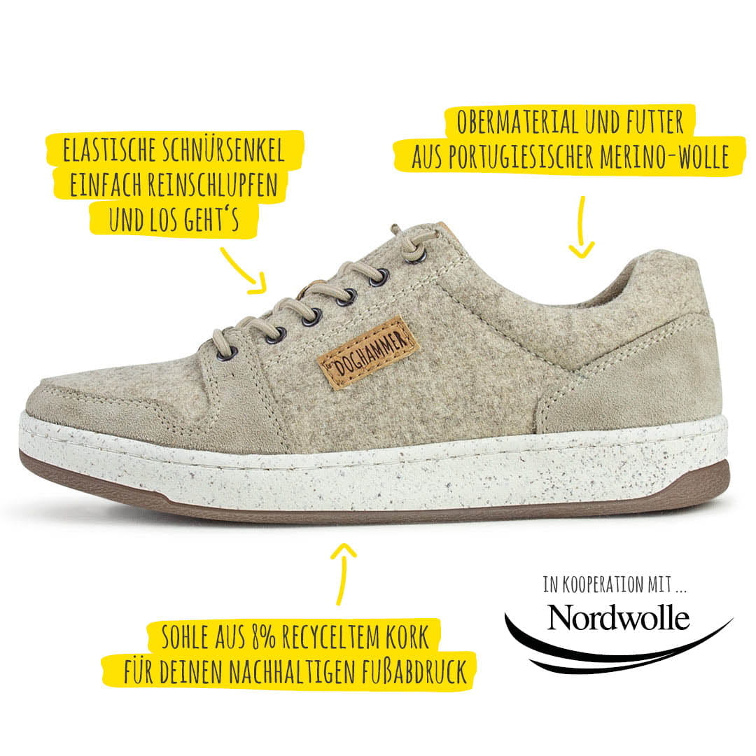 Local Wool Commuter | beige - nachhaltiger Damensneaker