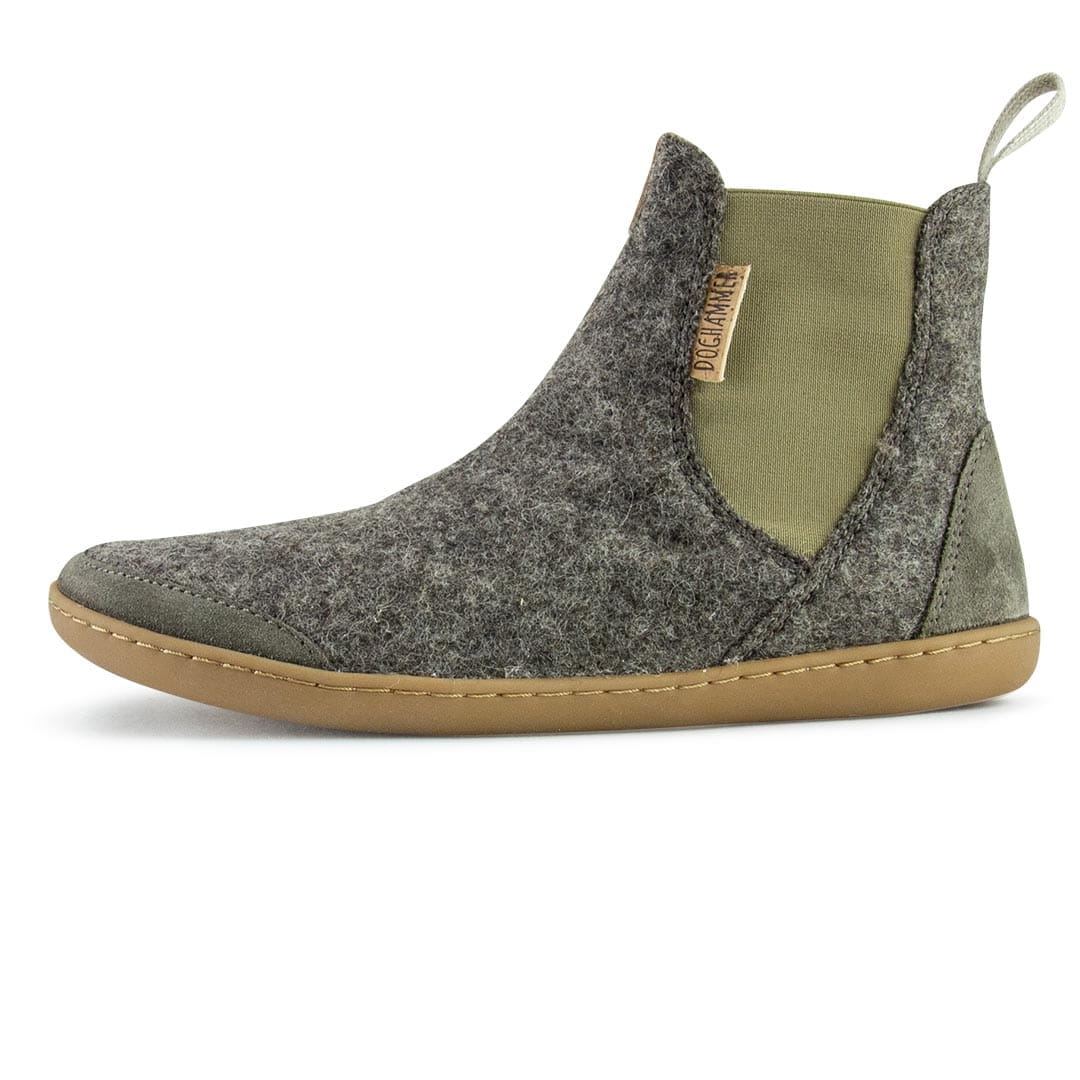 Doghammer Terrar Chelsea Wool | greyish - Barfuß Chelsea Boots, barefoot shoe