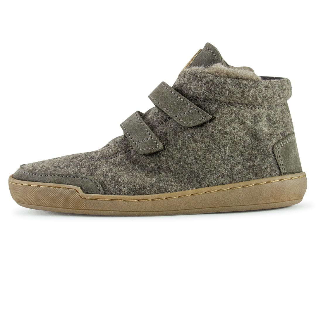knöchelhoher winter kinder barfußschuh aus wolle