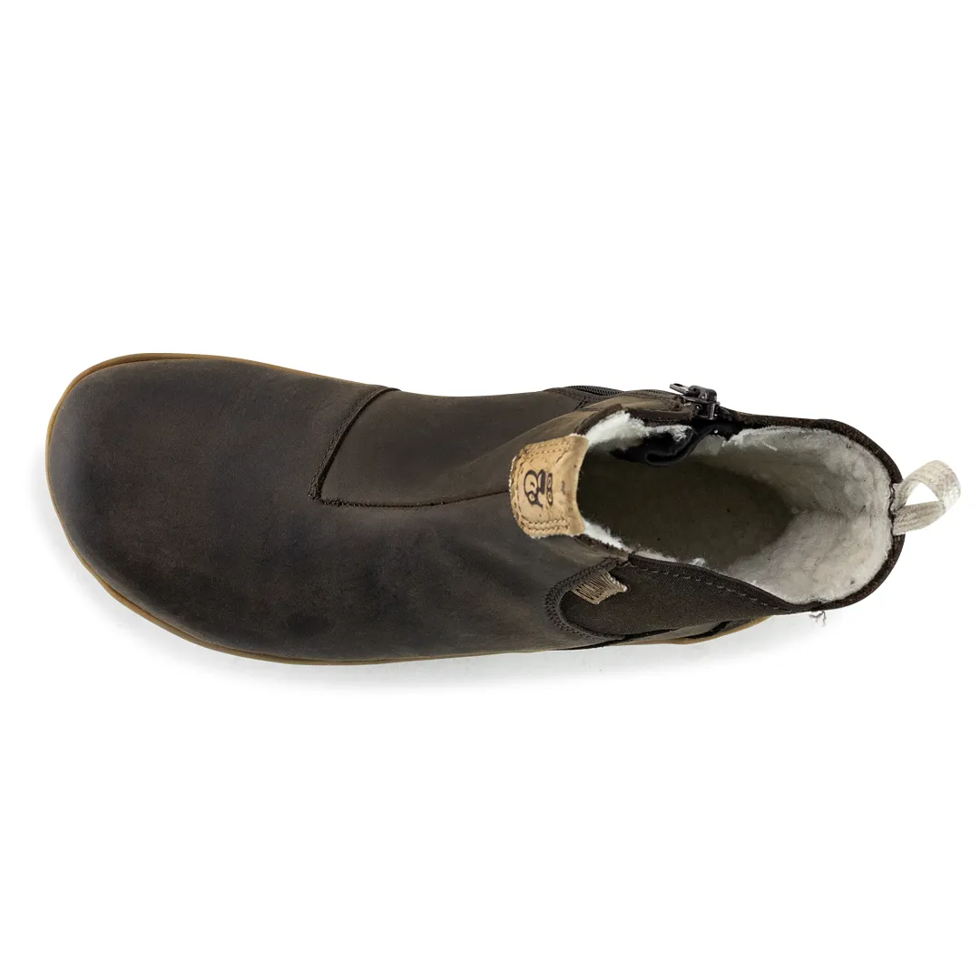 Terrar Chelsea Leather WP | darkbrown - wasserdichter Barfuß Chelsea Boots