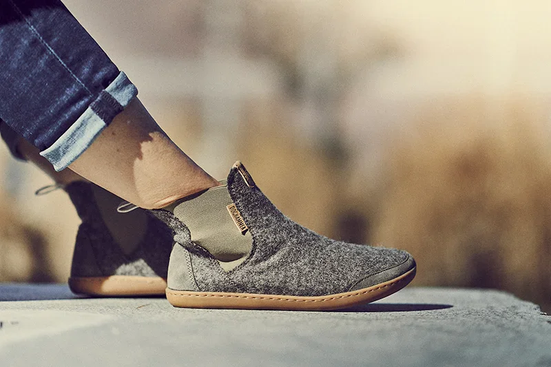 barfuß chelsea boots aus wolle