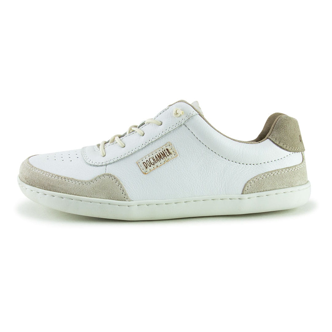 Doghammer Nachhaltiger weißer Barfußschuh in Offwhite and Vegan Cream, barefoot shoe