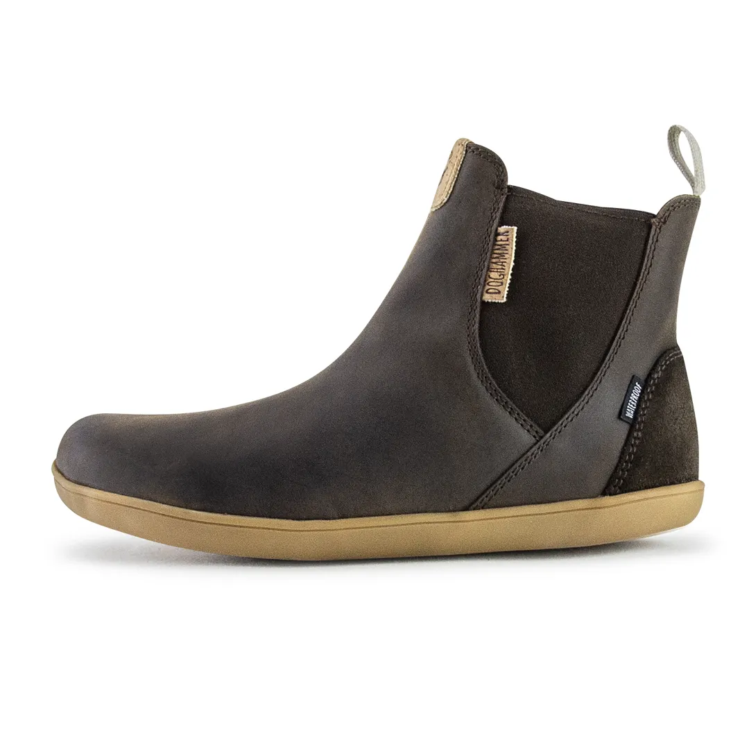 Terrar Chelsea Leather WP | darkbrown - wasserdichter Barfuß Chelsea Boots