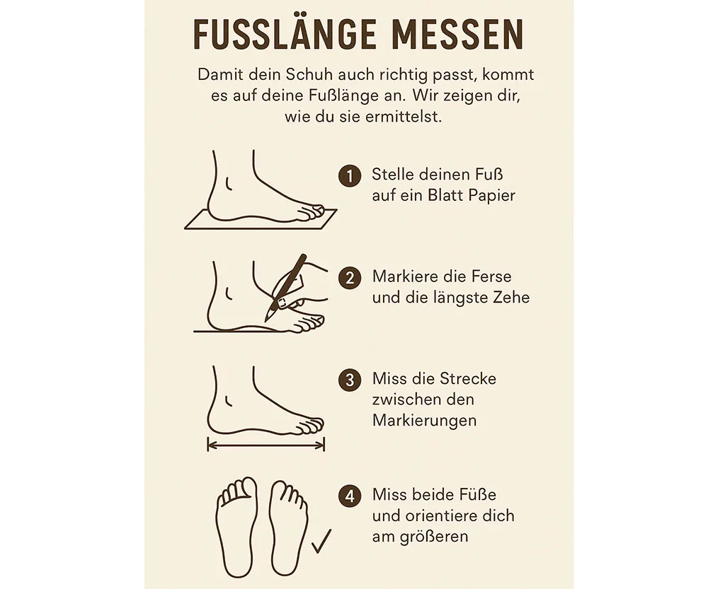 grafik zum messen der fußlänge