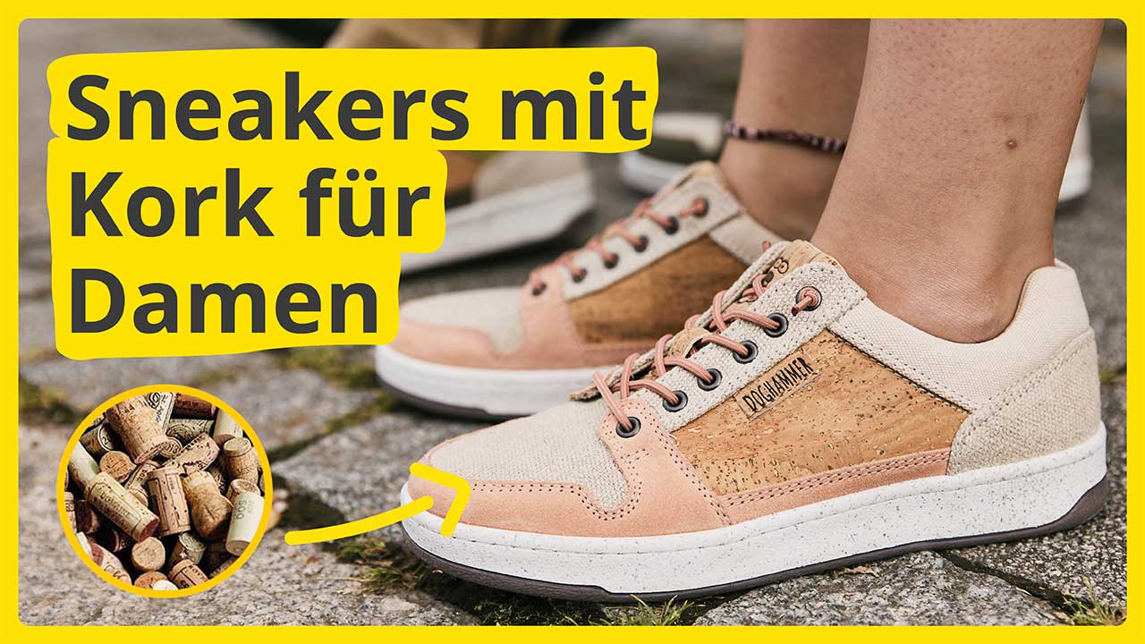 nachhaltiger damen sneaker in rosa getragen von einer frau 