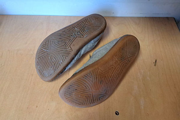 alte barfußschuhe mit wenig sohle für neubesohlung